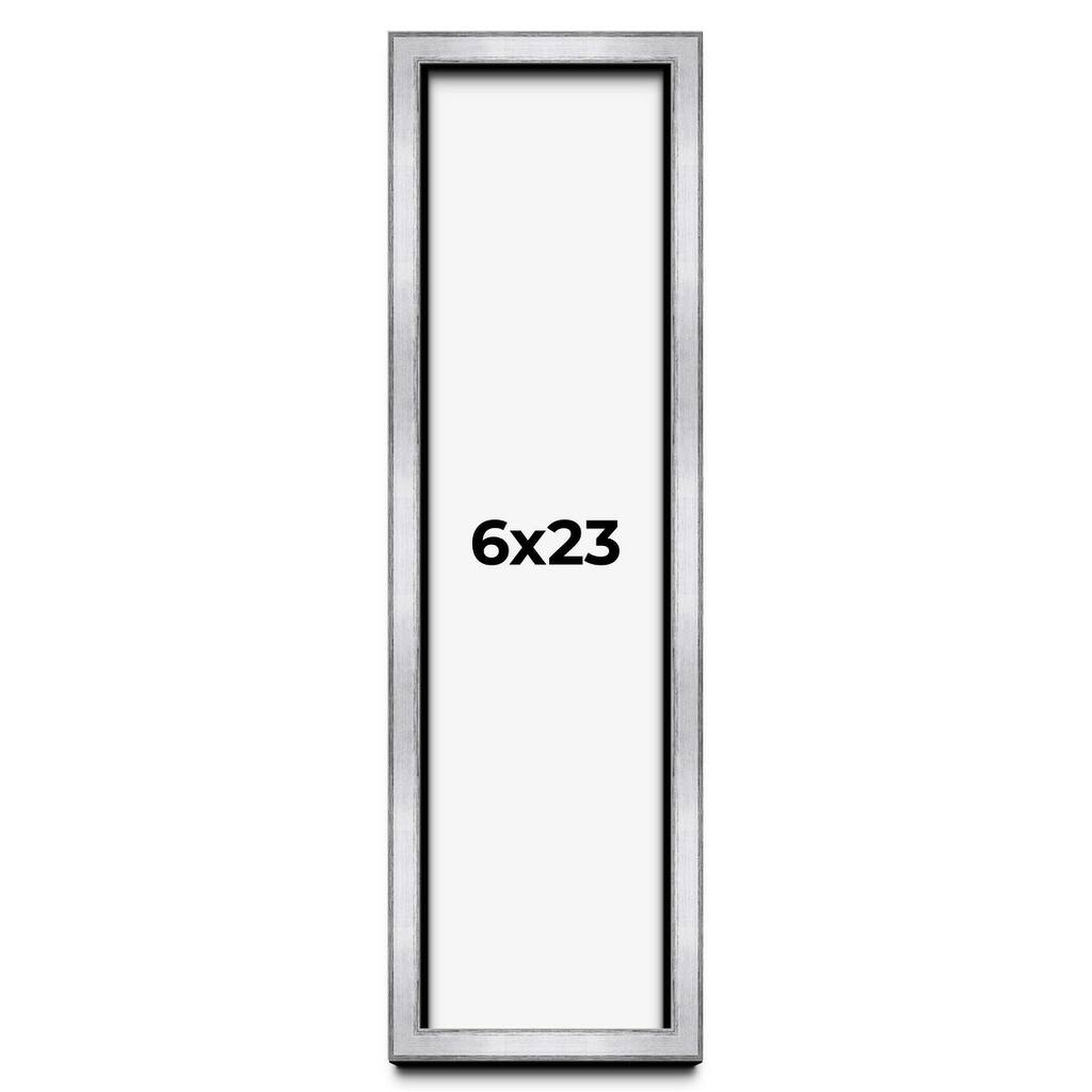 6x23 Shadow Box Frame Silver | 1.375 Inches Deep Real Wood