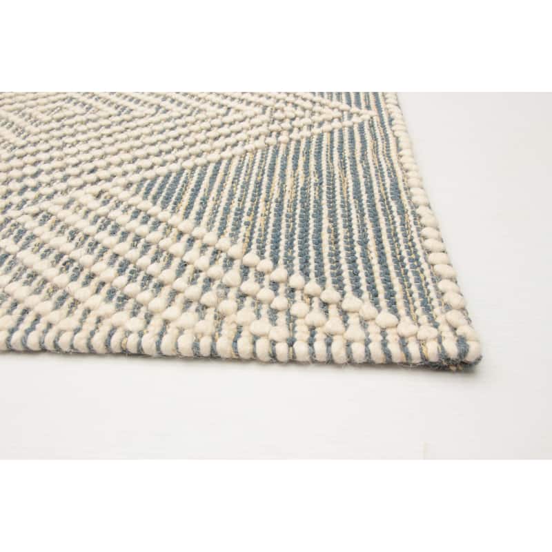 ECARPETGALLERY Braid weave Sienna Teal Wool Rug - 5'2 x 8'2