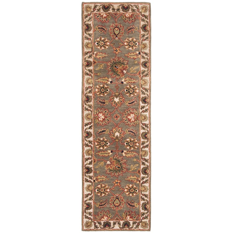 SAFAVIEH Handmade Classic Juliya Traditional Oriental Wool Rug - 2'3" x 10' Runner - Celadon/Ivory