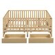 preview thumbnail 5 of 118, Roomfitters Twin Size Wood Daybed with Fence Guardrails, 2 Storage Drawers, Convertible Floor Bed, and Built-In Shelving