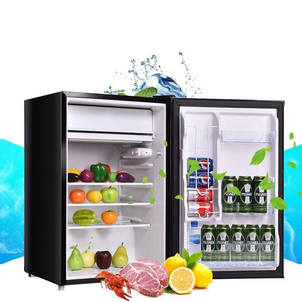 Shop Costway 4 3 Cu Ft Refrigerator Freezer Cooler Fridge