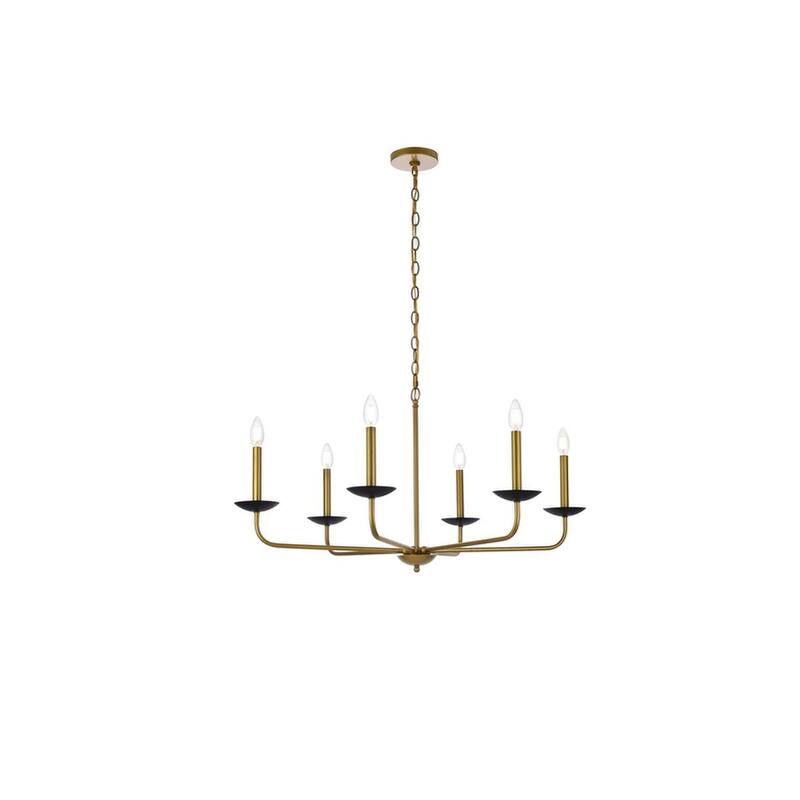 Charlie 36 inch Pendant - Black and Brass