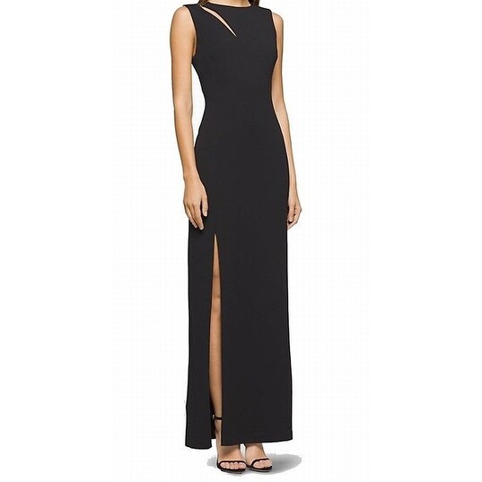 calvin klein black dress with gold zipper