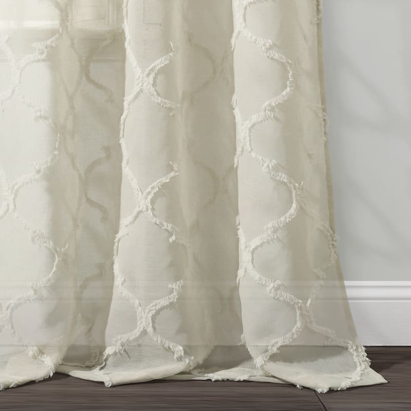 Lush Decor Avon Trellis Grommet Sheer Window Curtain Panel Pair