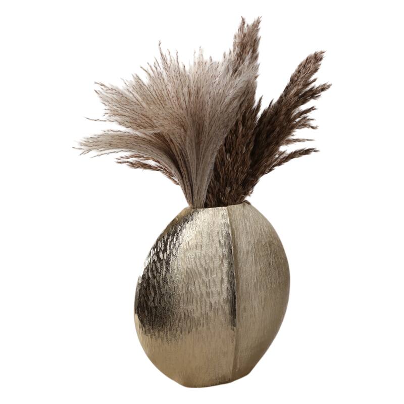 Aluminum Vase Modern Glam Tall Sculptural Accent Decor - 10" Gold