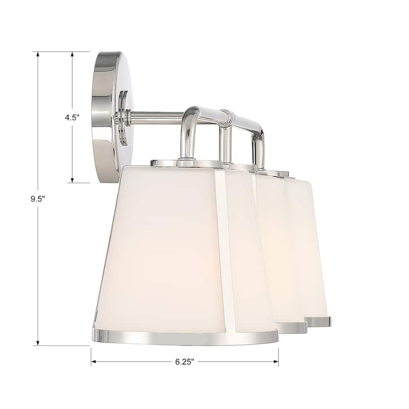 Fulton 3 Light Polished Nickel Bathroom Vanity - 23.25'' W x 9.25'' H x 7.5'' D
