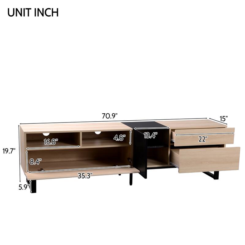 Chichoice Modern TV Stand for 80'' TVs with Double Storage Space, Media Console Table Entertainment Center for Living Rooms
