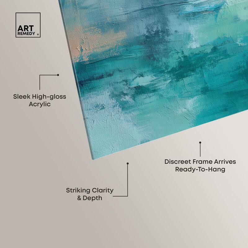Green Blue II Acrylic by Art Remedy, Ready to Hang