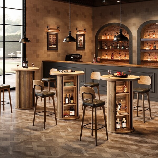 Bar Table, Hidden Storage Cocktail Table, Bistro High Top Pub Unit