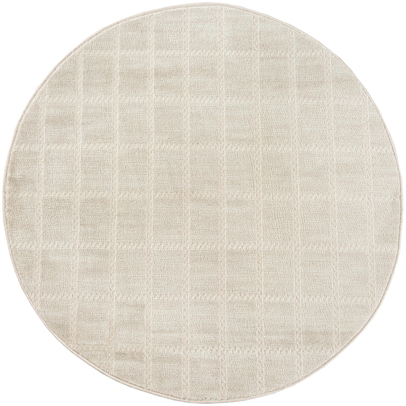 Nourison Serenity Home Indoor Geometric Area Rug - 8' x Round - Cream/Ivory