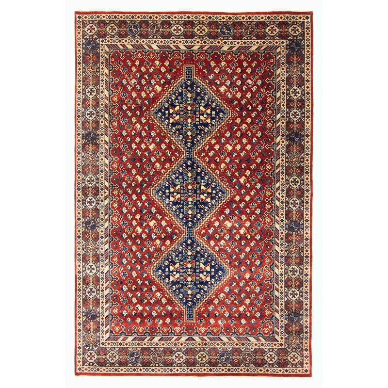 ECARPETGALLERY Hand-knotted Jules Sultane Red Wool Rug - 5'11 x 9'2 - Red - 5'11 x 9'2