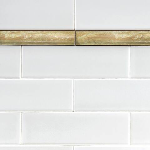Merola Tile Moldura Marbleized 1" x 7.86" Ceramic Pencil Wall Trim Tile - (1 Tile)