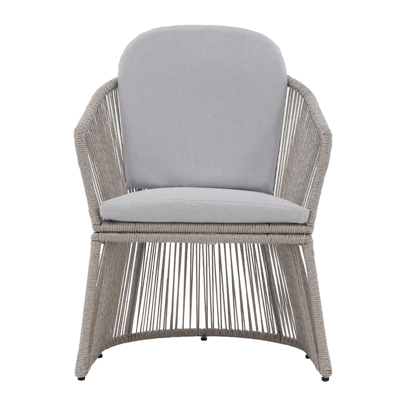 Outdoor 2-piece Steel Dining Chair with Cushion