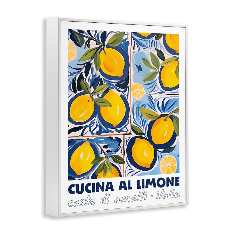 Stupell Bright Mediterranean Lemons Framed Giclee Art Design By Lux + Me Designs