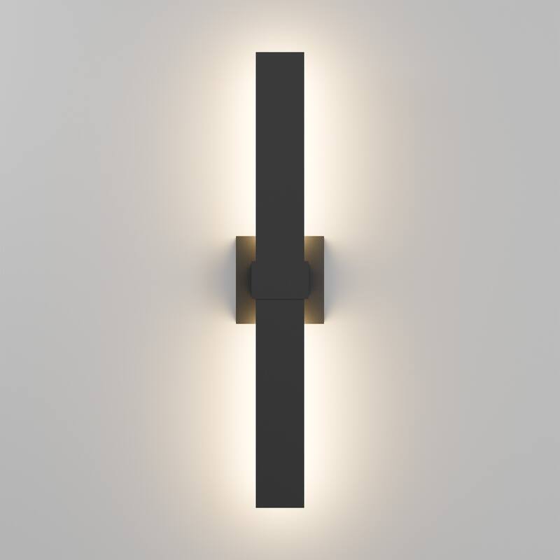 1-Light Black/White Aluminum LED Outdoor Wall Sconce (1 Pack / 2 Pack)