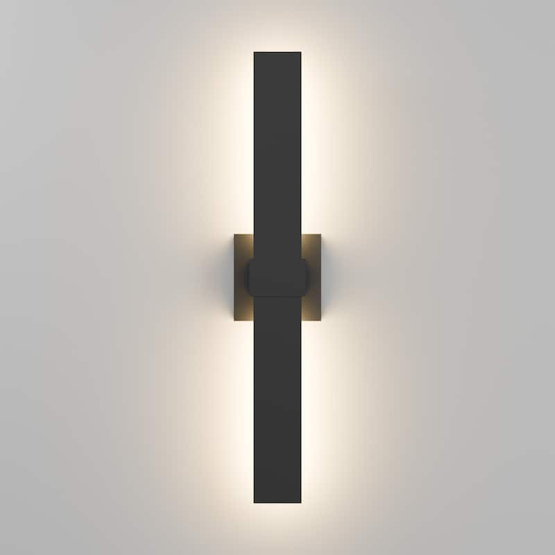 1-Light Black/White Aluminum LED Outdoor Wall Sconce