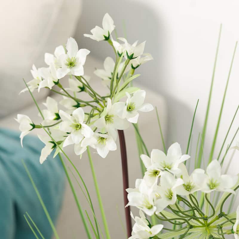 Glitzhome 3.25ft. Onion Grass Artificial Plants in Pot - 18.00"D X 39.50"H