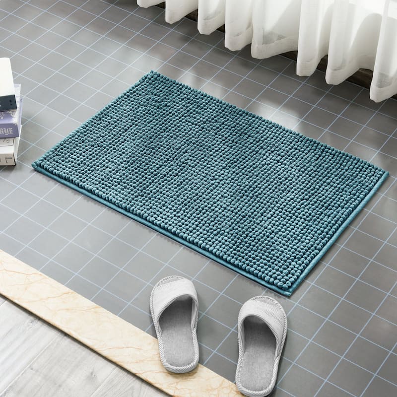 Subrtex Luxury Chenille Bath Rugs Soft Bathroom Mats