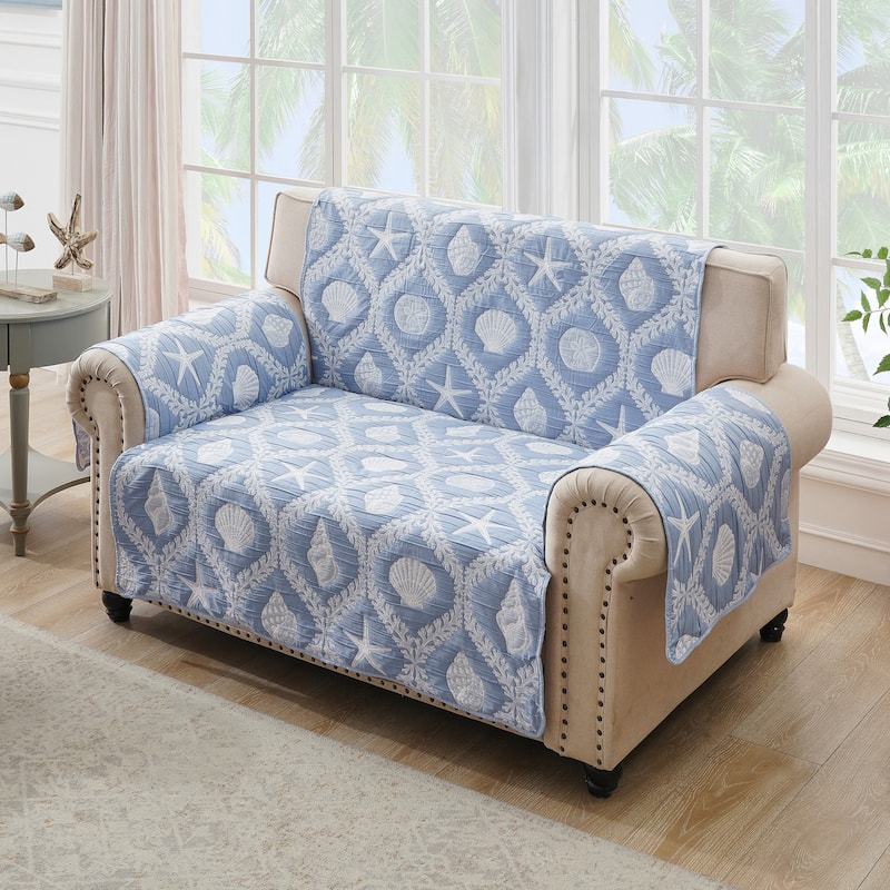 Greenland Home Fashions Laguna Pet-Friendly Coastal Slipcover - Furniture Protector - Loveseat