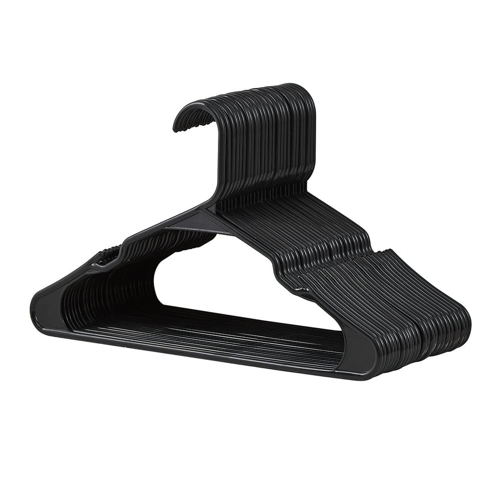 Javlergo 25/50 Pack Plastic Hanger, Space Saving Sturdy Heavy Duty Clothing Notched Hangers