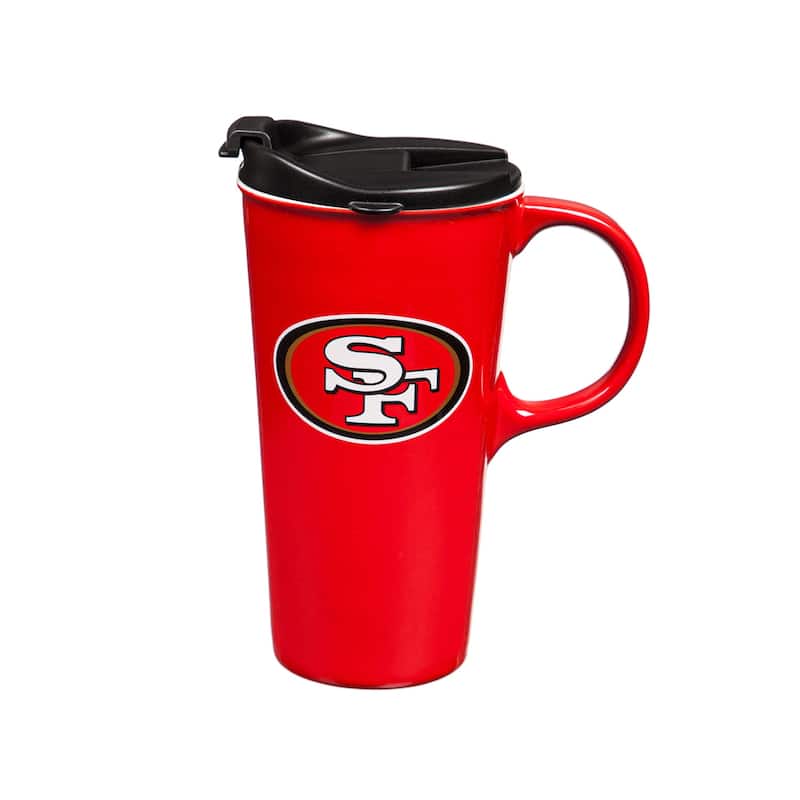 San Francisco 49ers, 17 oz Ceramic Travel Latte Cup w/ Gift Box
