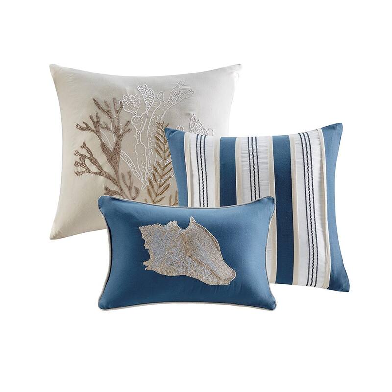 GDF Studio - Cotton Sateen Comforter Set with Decorative Pillows