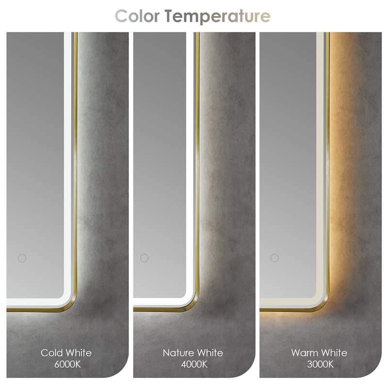 Altair Viaggi Rectangle Framed LED Lighted Wall Mirror