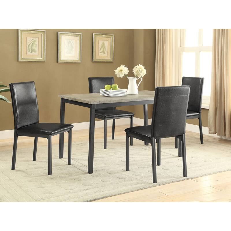 Macy Black 5-piece Dining Set - Black