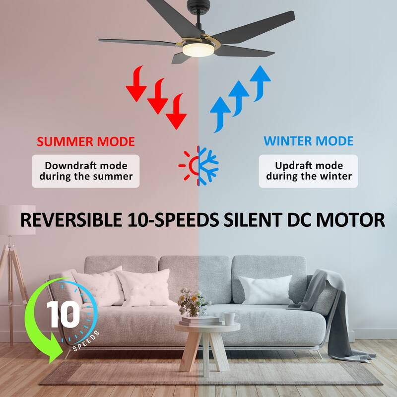 CARRO Boreas 52" Smart Ceiling Fan with Light and Remote-Downrod