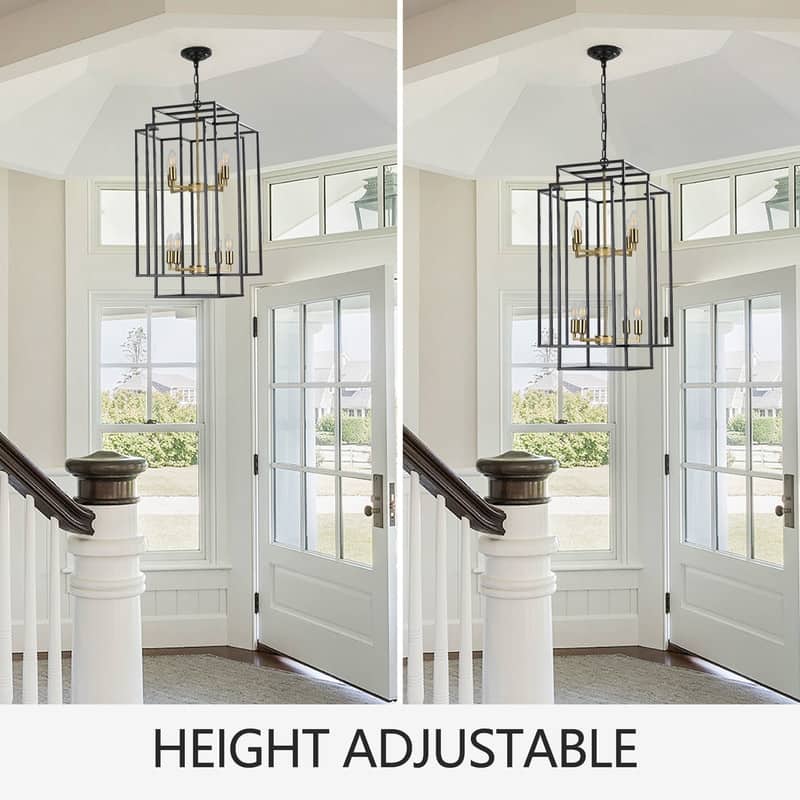 18-Inch Industrial Pendant Light – 8-Light Geometric Design, Adjustable Hanging Fixture (Bulbs Not Included).