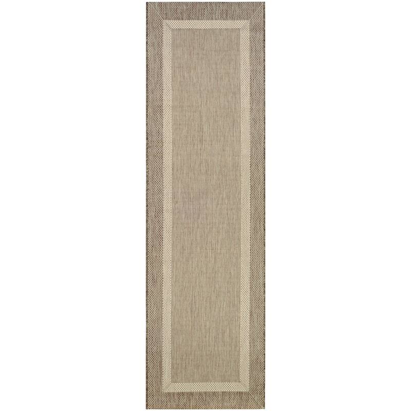 Pergola Channel Indoor/ Outdoor Area Rug - 2'3" x 7'10" Runner - Light Brown