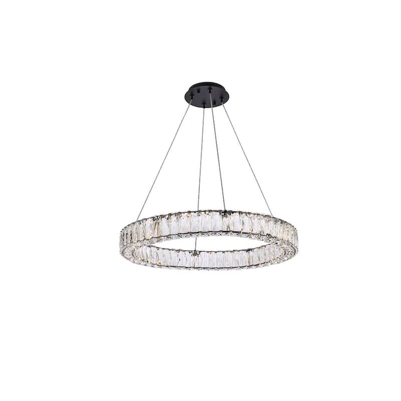 Indigo Home 26 inch LED round Single pendant - Black