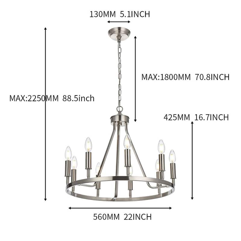 9-Light Modern Farmhouse Chandelier