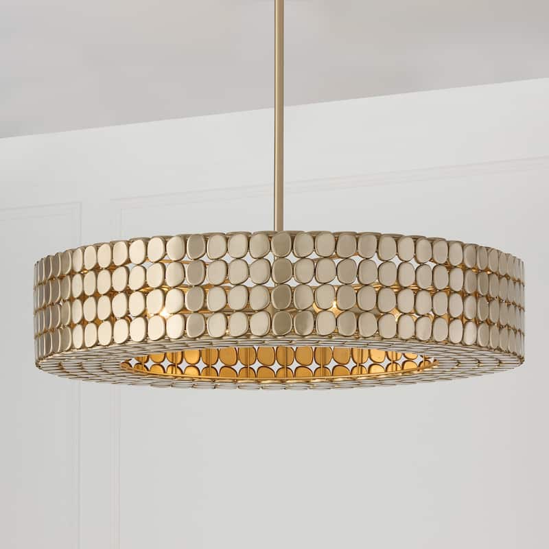 30.25" W x 6.75" H 4-Light Medallion Chandelier - 30.5"W x 6.5"H