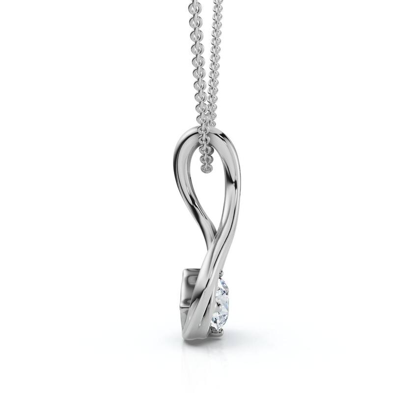 1/5Ct Solitaire Lotus Diamond Pendant Gold 18" Necklace Lab Grown