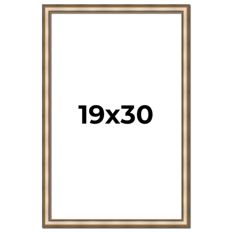 19x30 Frame Gold Solid Wood Shadow Box Width 1.5 Inches | Interior Frame Depth 2 3/8 Inches