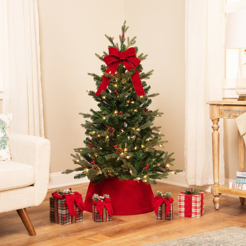 Real Touch™️Pre-Lit Mixed Noble Spruce Artificial Christmas Tree - 4.5' - Warm White