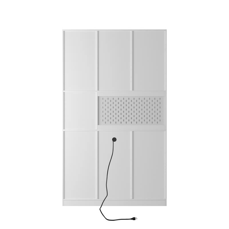 Roomfitters 74" Kitchen Pantry Cabinet with Charging Station & USB Ports, Large Food Storage Cupboard, Microwave Stand