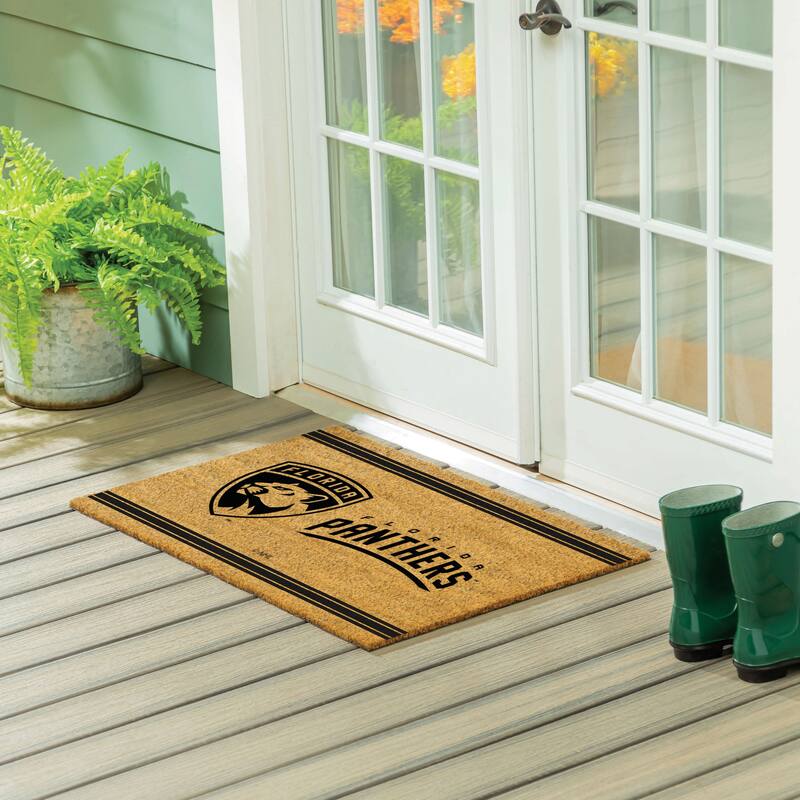 Florida Panthers Monochrome Indoor/Outdoor Coir Door Mat - 36" x 24"