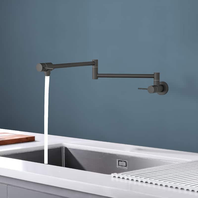 Topcraft Pot Filler Wall Mount Folding Kitchen Faucet