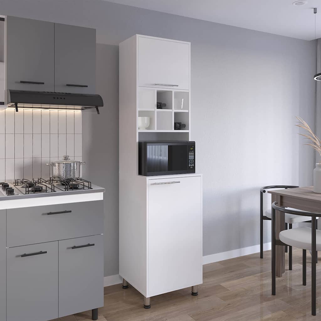 Modern Design Kitchen Pantry, 2 Doors, 4 Legs, 8 Shelves,FSC Certified CPSIA Compliant