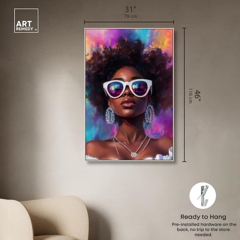 Bold Colorful Curls Canvas by Art Remedy