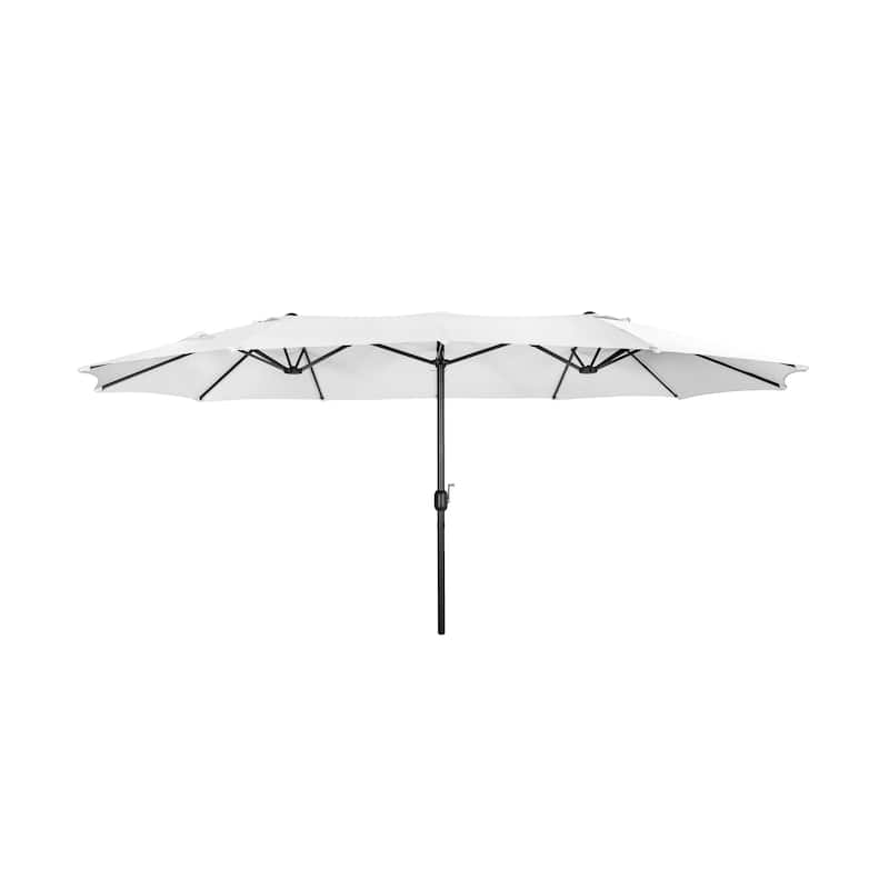 Johnn 15-foot Double-Sided Outdoor Offset Patio Twin Umbrella