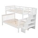 preview thumbnail 6 of 12, Stairway Design Twin-Over-Full Bunk Bed with Storage and Guard Rail for Bedroom
