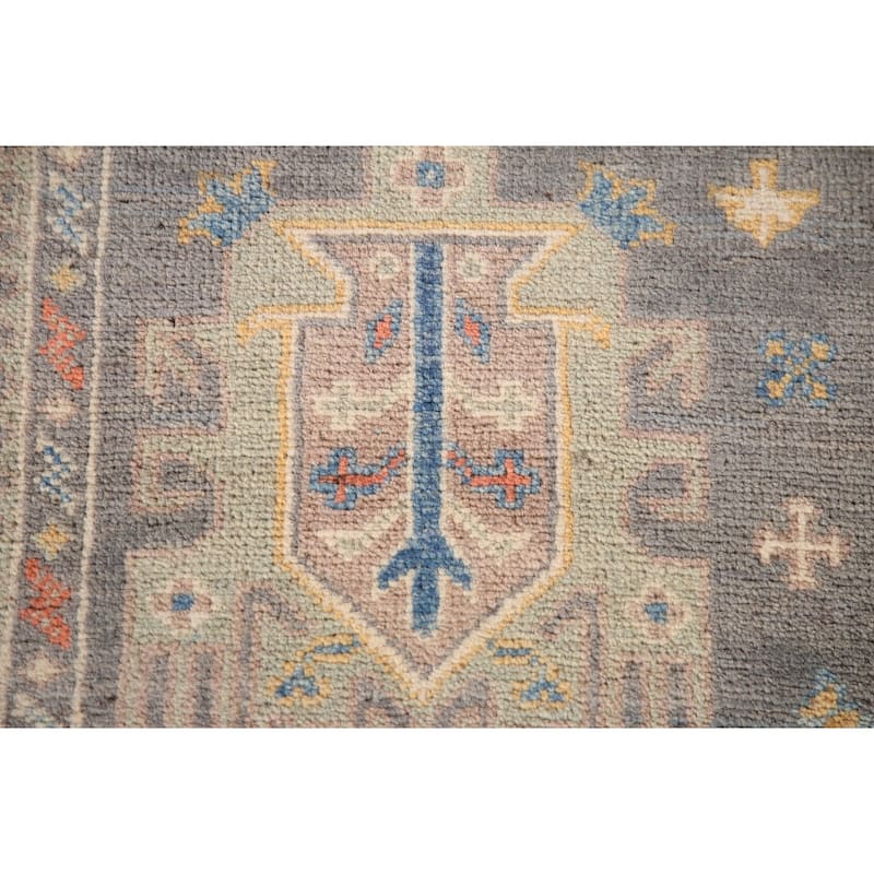 Kazak Oriental Area Rug Handmade Wool Carpet - 4'0"x 5'10"