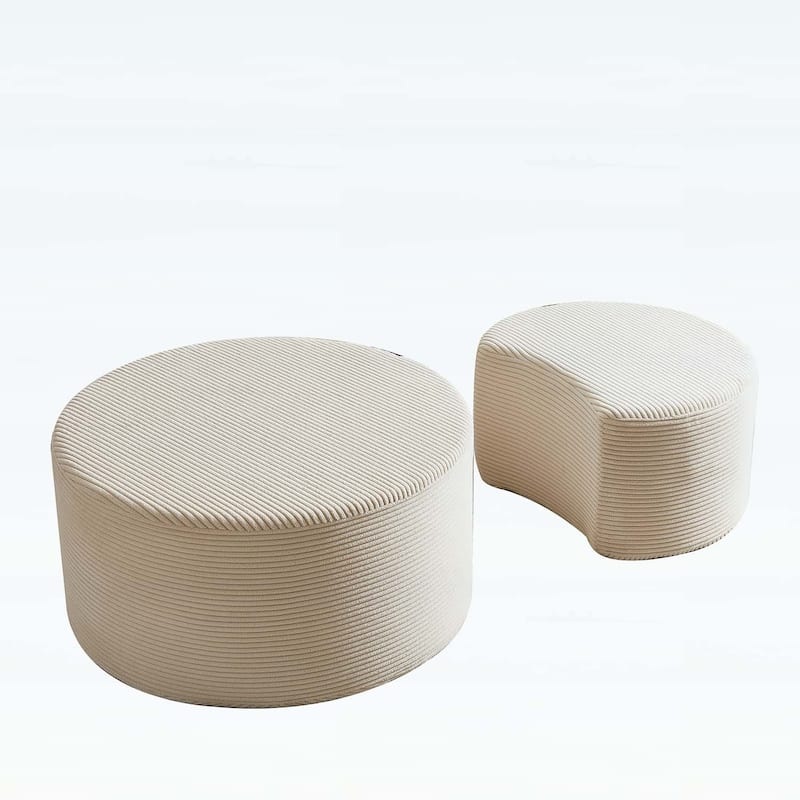 Upholstered Round Tables for Living Room,Set of 2