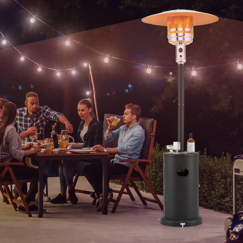50000 BTU Propane Patio Heater with Round Table Design Adjustable Temperature Control Knob - 32" x 87"