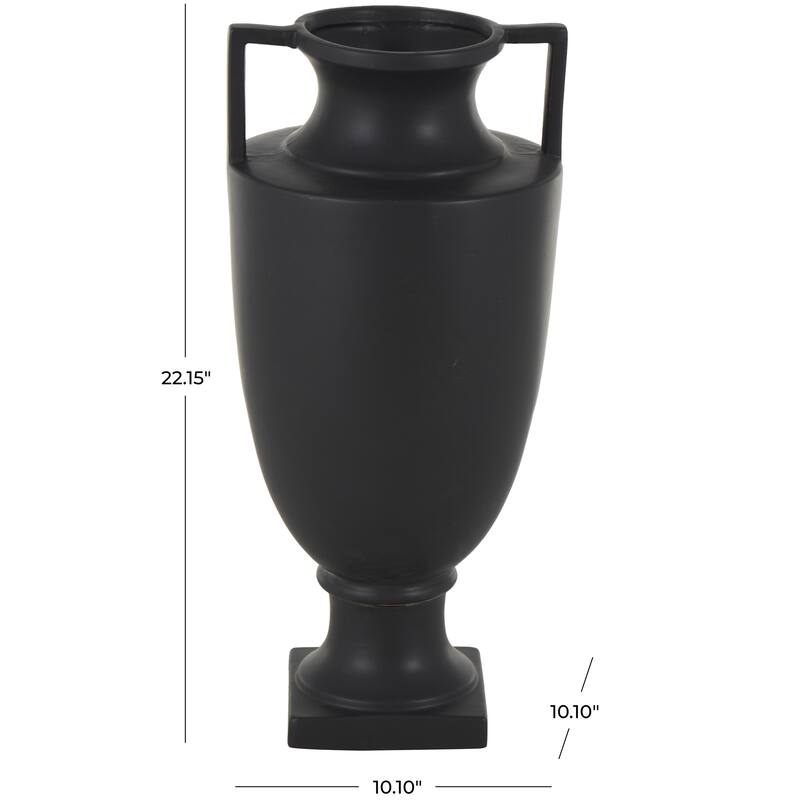 Ceramic Sleek Amphora Vase with Handles - Black or White - Roche River Decor