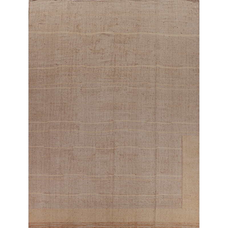 Hand Woven Oriental 100% Jute Carpet Southwestern Modern Brown Kilim Area Rug - 12' 5'' X 10' 4''