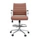 preview thumbnail 20 of 38, Office Chair With Arms Stools For Counter Height Bar Office Wheels PU Leather Rest Tilt Swivel Work Office Standing Desk
